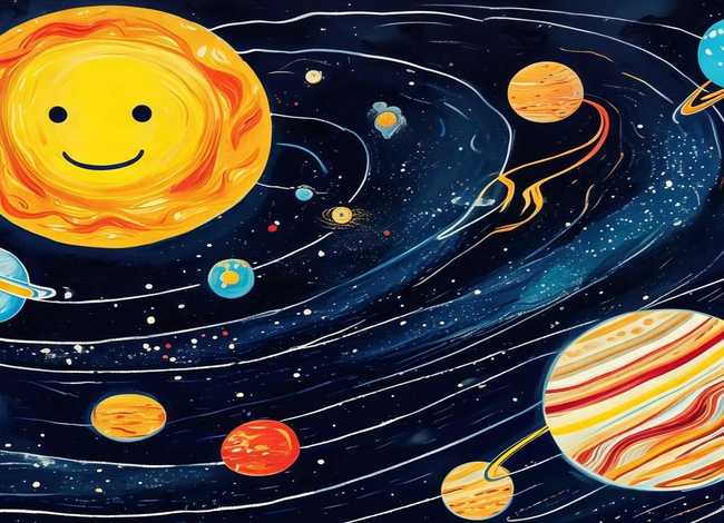 太阳系儿童画 - 太阳系儿童画简笔