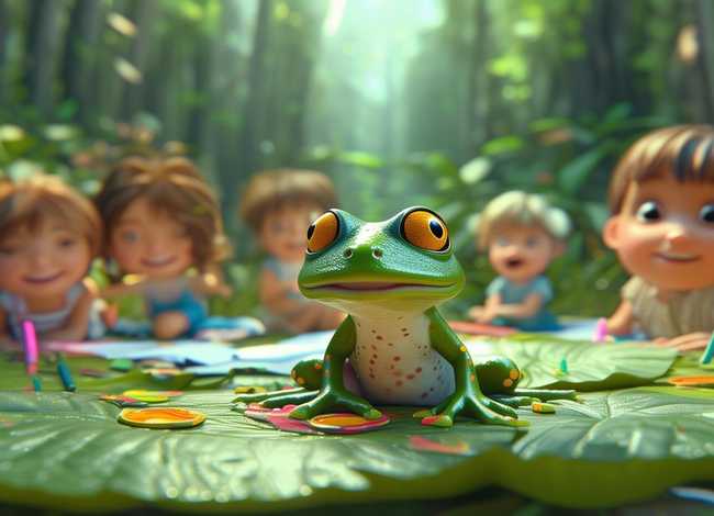 青蛙故事儿童画 青蛙幼儿绘画故事