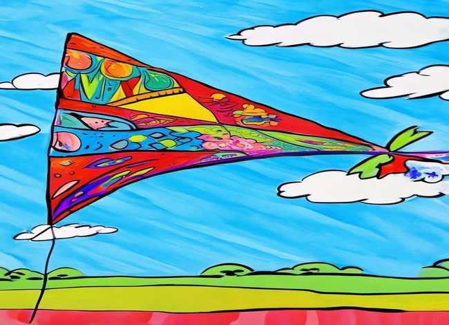 风筝儿童画作品大全，风筝儿童画作品大全简单