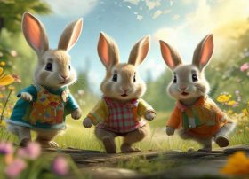 儿童故事三只小兔的故事 儿歌三只小兔的故事视频