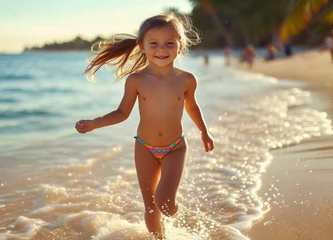 儿童女孩光着去游泳，儿童女孩光着去游泳可以吗