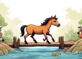 小马过河儿童故事绘画、小马过河故事绘画简笔画