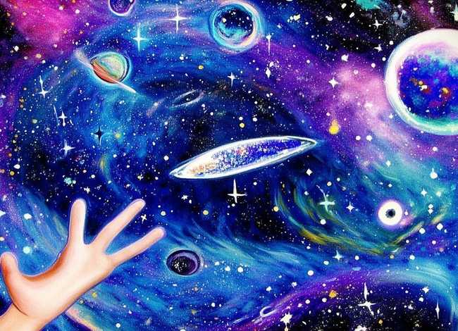 儿童太空宇宙幻想绘画作品，儿童太空宇宙幻想绘画作品图片