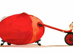 儿童故事拔萝卜简笔画，拔萝卜故事简笔画涂色