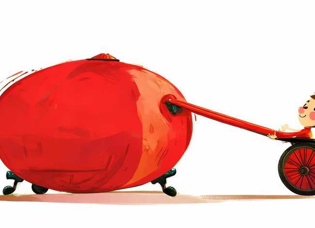 儿童故事拔萝卜简笔画，拔萝卜故事简笔画涂色