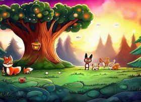 森林故事儿童画作品简介（森林故事会简笔画）