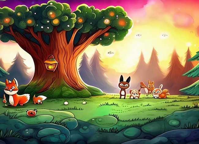 森林故事儿童画作品简介（森林故事会简笔画）