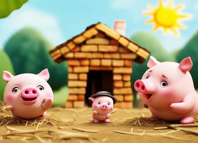 儿童故事三只小猪ppt，三只小猪幼儿ppt