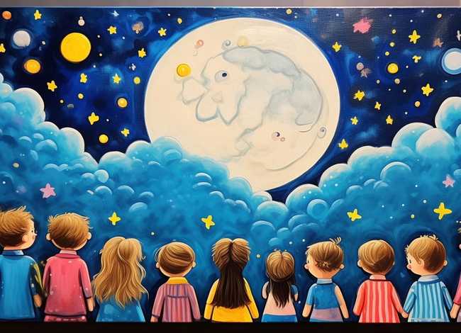 月亮的故事儿童绘画;月亮的故事绘画作品 月亮的故事儿童绘画;月亮的故事绘画作品