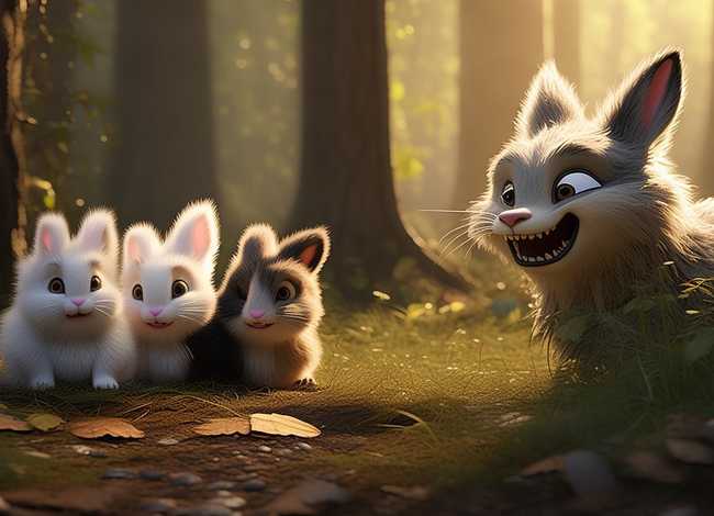 启蒙儿童故事大灰狼和三只小兔；大灰狼和三只小兔的故事