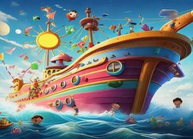 儿童航母睡前故事，航母儿童绘画