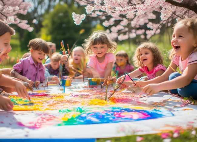 春天的故事幼儿画；春天的故事幼儿绘画