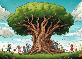 大树的故事儿童画 - 大树的故事绘画图片 幼儿园