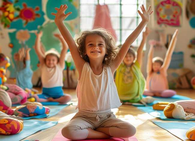 儿童故事瑜伽，播放儿童瑜伽的图片