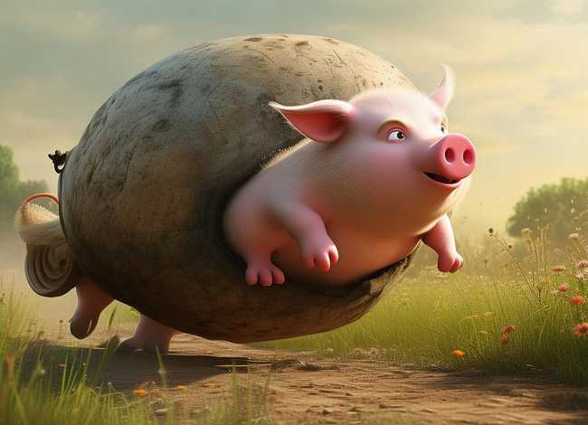 寓言故事小猪搬西瓜 - 寓言故事小猪搬西瓜图片