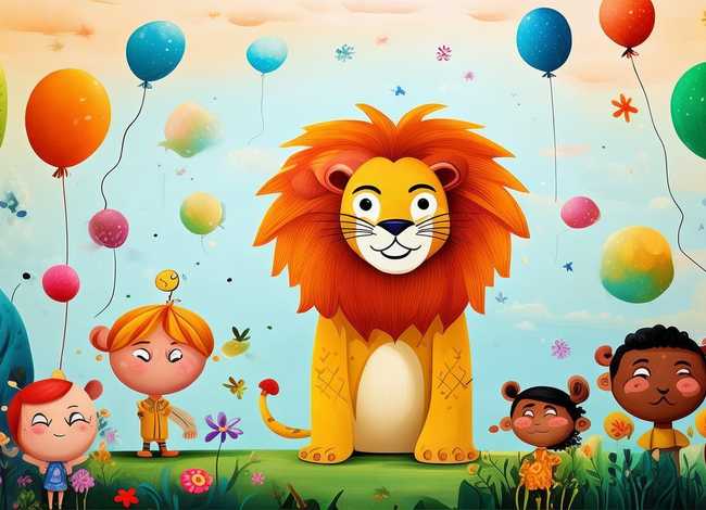 寓言故事儿童画有狮子 寓言故事儿童画