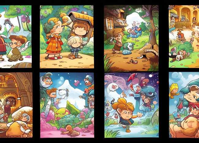 儿童故事漫画图；儿童故事四格漫画图片