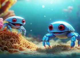 儿童故事 害怕水的小螃蟹、不怕不怕小螃蟹故事