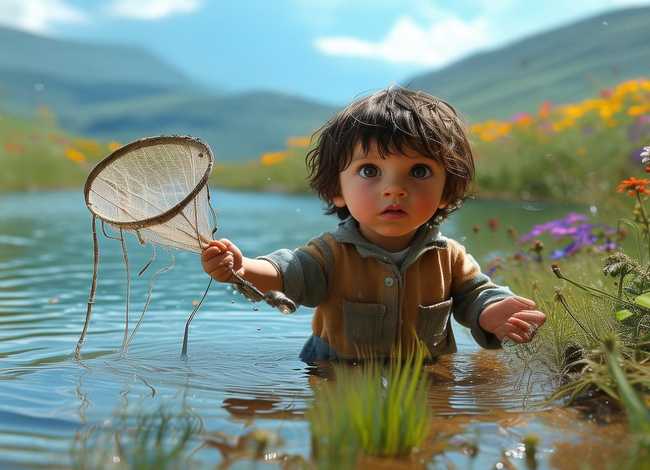 幼儿读本故事 - 幼儿读本故事《撒网》