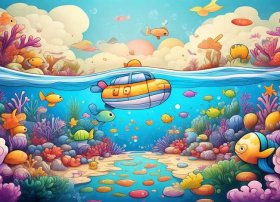 海底儿童画一年级，一年级画的儿童海底