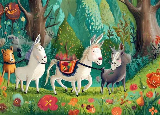 寓言故事儿童画作品，寓言故事的绘画作品