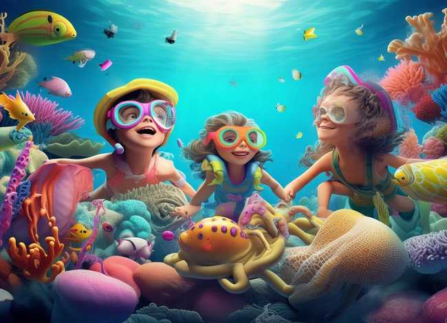 儿童海底世界绘画故事、幼儿海底世界画