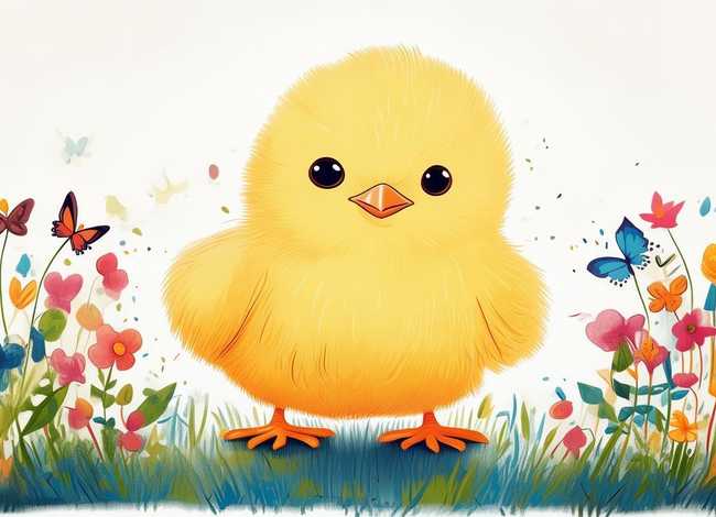 关于小鸡的故事插图、关于小鸡的故事插图简笔画