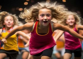 奔跑的少年儿童舞蹈，奔跑的少年儿童舞蹈群舞啦啦操