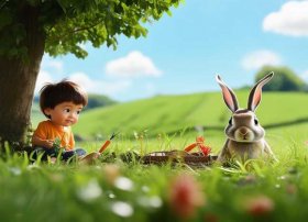 守株待兔故事视频儿童讲故事，少儿故事守株待兔视频