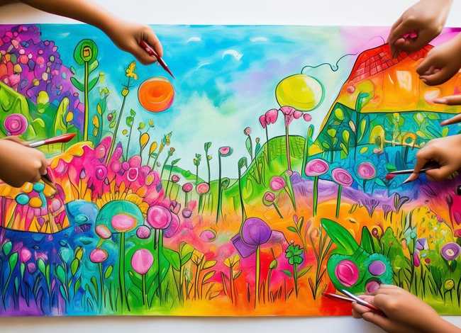 儿童植物花朵描画打印填色、植物花卉儿童创意画