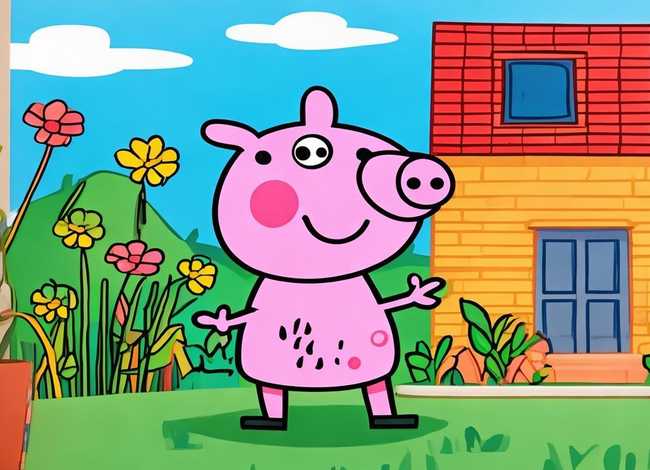小猪佩奇儿童涂色画打印 小猪佩奇涂色画打印大图