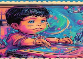 邮票儿童绘画、邮票儿童绘画科技类