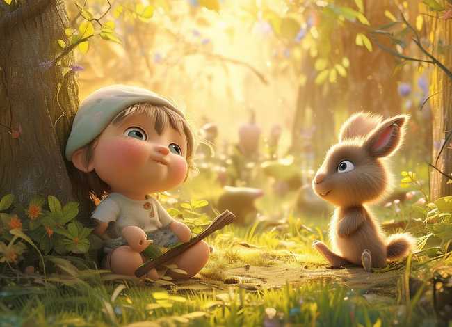 儿童睡前故事守株待兔绘本，睡前故事幼儿故事大全守株待兔