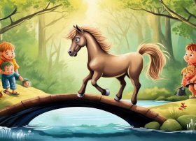 小马过河故事儿童画、小马过河的儿童画