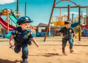 5岁儿童游戏警察抓小偷，儿童玩警察抓小偷游戏