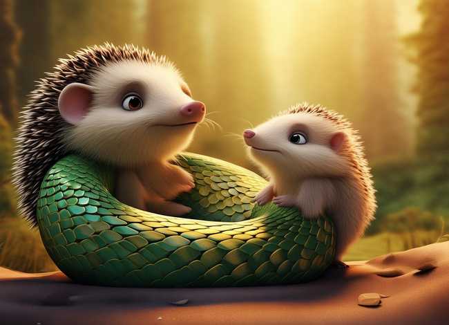 儿童故事刺猬和蛇、刺猬和大蛇的故事