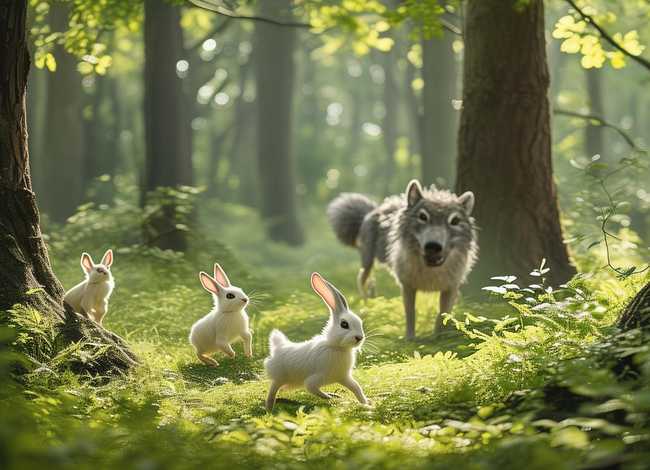 三只小白兔和大灰狼的故事、三只小白兔和大灰狼的故事作者是谁