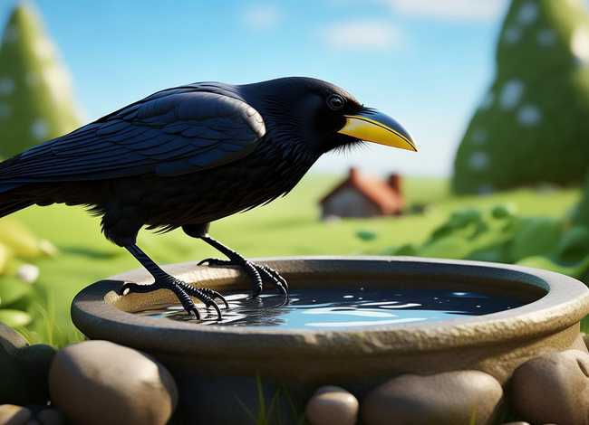 简单的儿童绘本故事乌鸦喝水、宝宝睡前故事绘本乌鸦喝水的故事