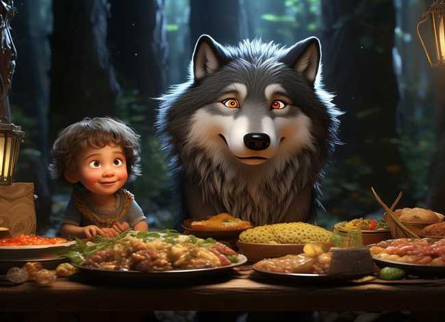 孩子讲述老狼请客的故事；孩子讲述老狼请客的故事视频