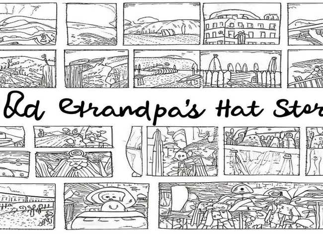 老爷爷的帽子故事简笔画 - 老爷爷的帽子故事所有的简笔画