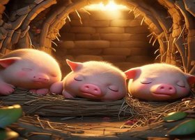 三只小猪儿童睡前故事文字图片、三只小猪睡前故事文字版