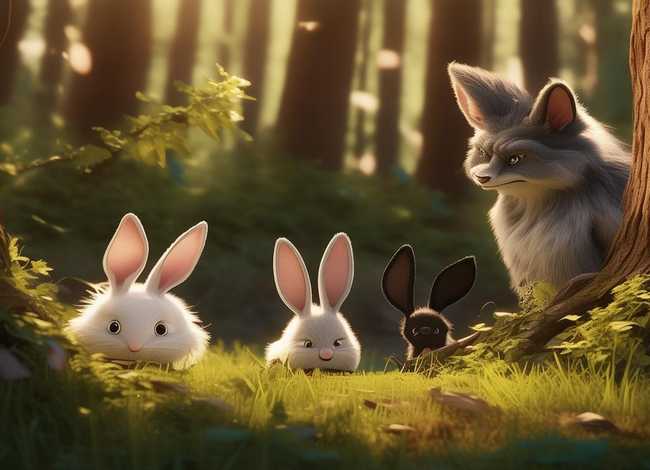 儿童故事三只小兔大灰狼敲门 - 三只小兔和大灰狼的故事儿童