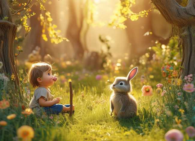 儿童睡前故事守株待兔绘本，睡前故事幼儿故事大全守株待兔