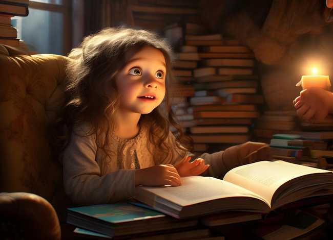 听儿童故事女孩 女孩听得故事