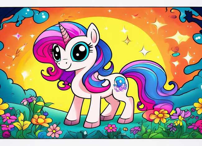 小马宝莉儿童画涂色打印图片 小马宝莉涂色画打印大图