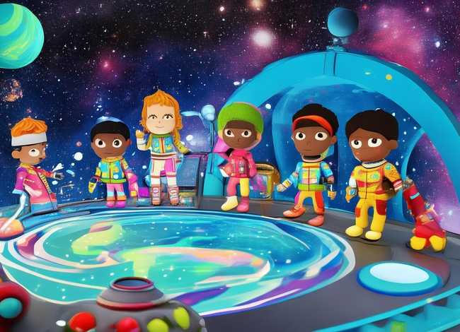 儿童太空电子版、太空儿童主题画