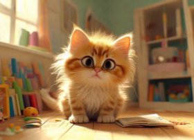 儿童故事胆小的小花猫背景图，幼儿故事胆小的小花猫