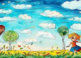 风的儿童画图片、风的儿童画图片怎么画