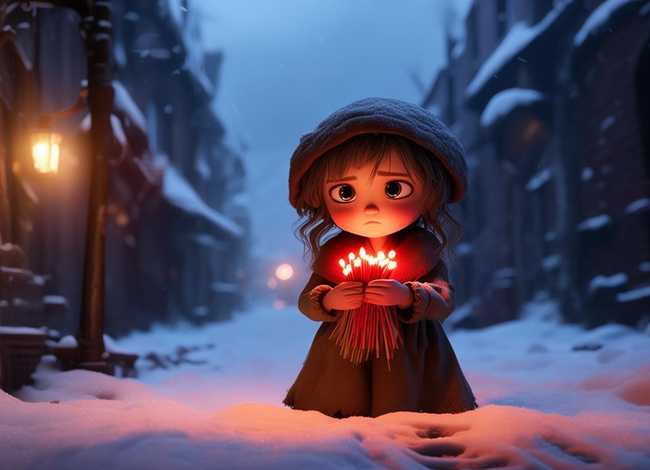 卖火柴的小女孩儿童故事动画；卖火柴的小女孩的故事视频,动画片