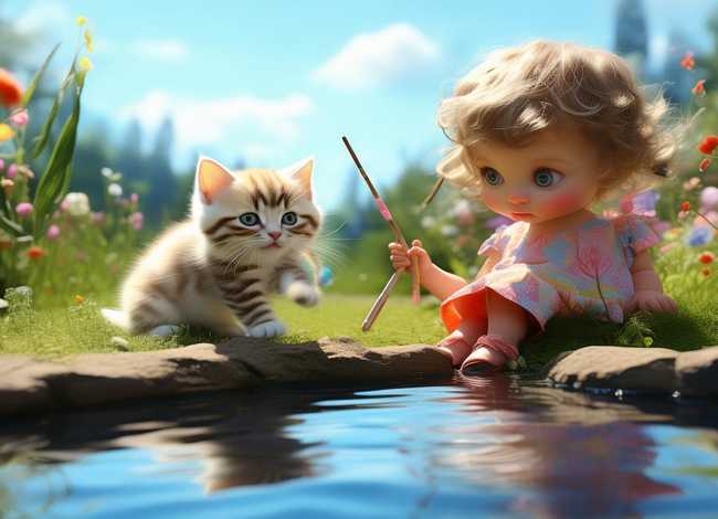 小猫钓鱼的故事小孩完整版 - 小猫钓鱼的故事小孩完整版图片